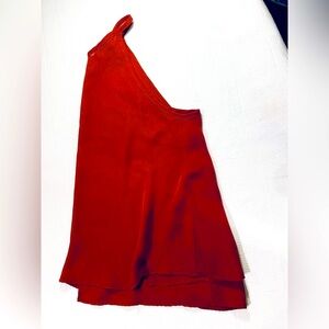 rust red open back cami blouse